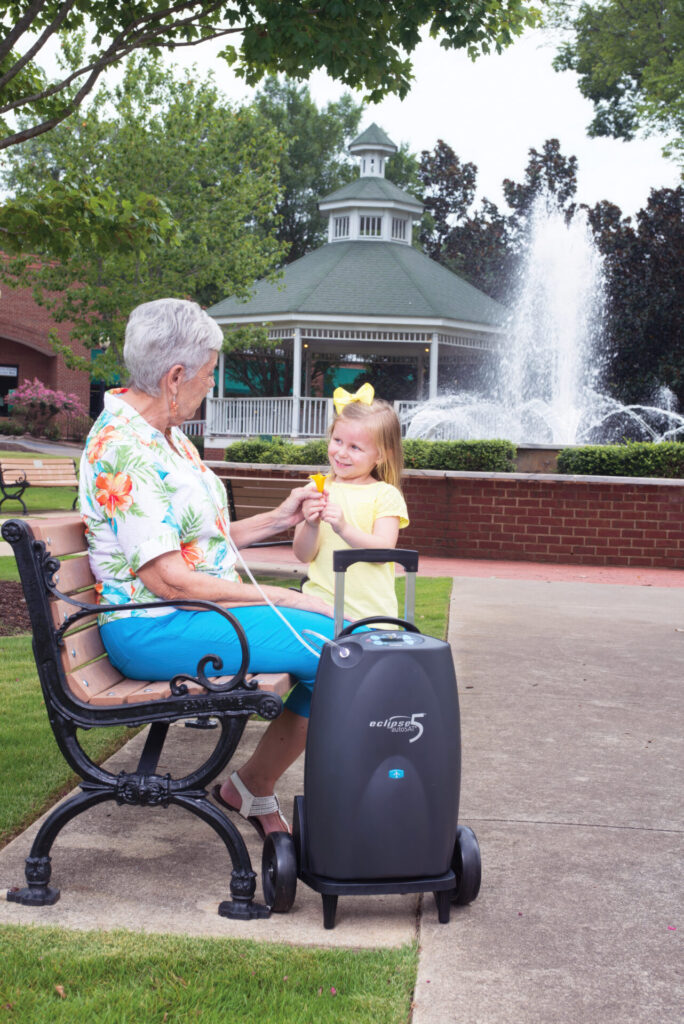 Caire Eclipse 5 portable pulse dose and continuous flow oxygen concentrator from Oxygen Parts Inc.