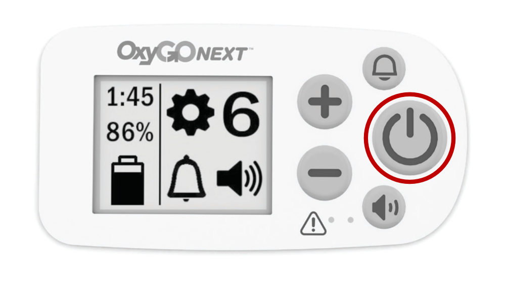 OxyGo NEXT power button